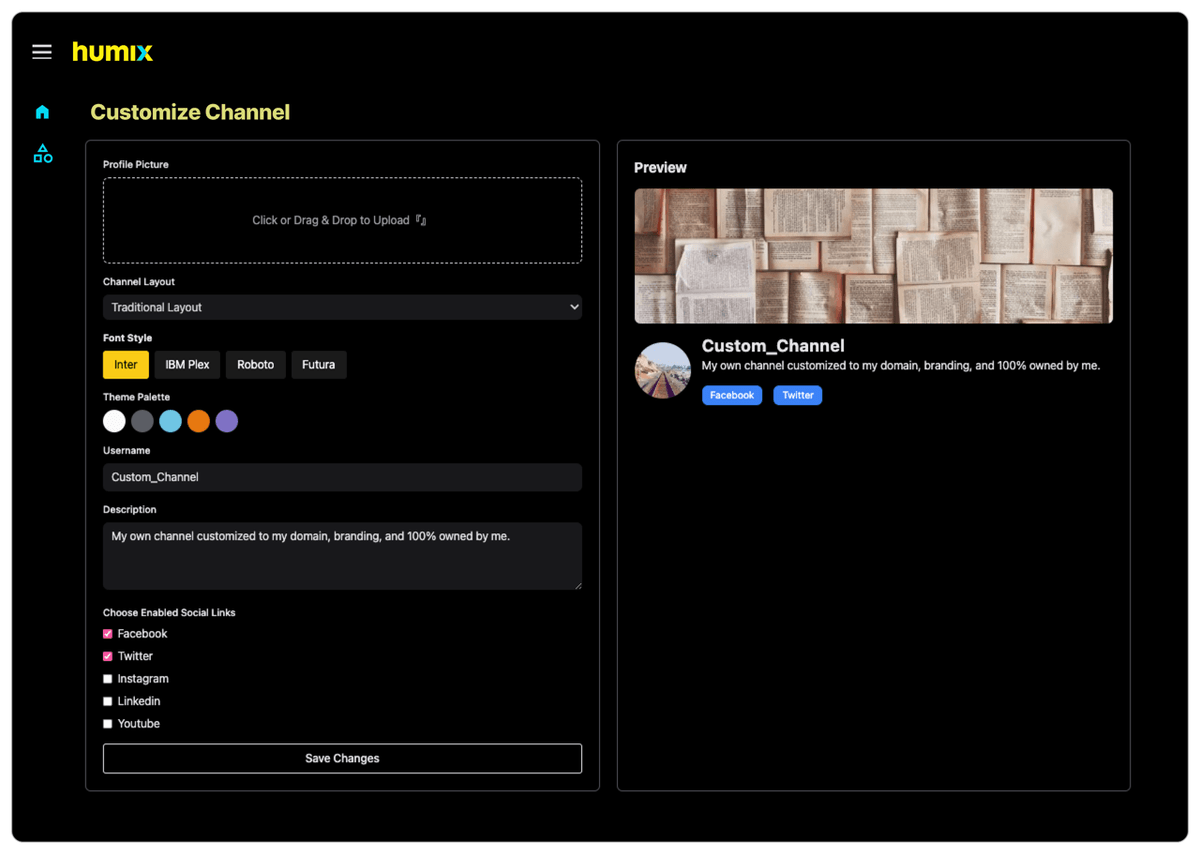 Custom Video Channel for website or YouTube